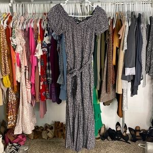 Patterned Off The Shoulder Jumpsuit | Size : S